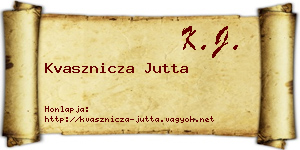 Kvasznicza Jutta névjegykártya